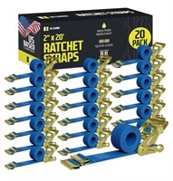 E Track Ratchet Straps Cargo Tie-Downs, (Pack of