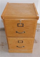 2 Drawer Wooden File Cabinet with Keys - 28"