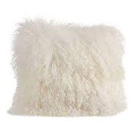 MONGGOLIAN LAMB FUR THROW PILLOW 16"