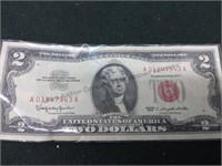 1963 red label $2 bill