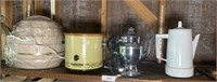 2 Coffee Pots, Vintage Hair Dryer and Crock Pot