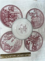 spode Christmas plates red and white