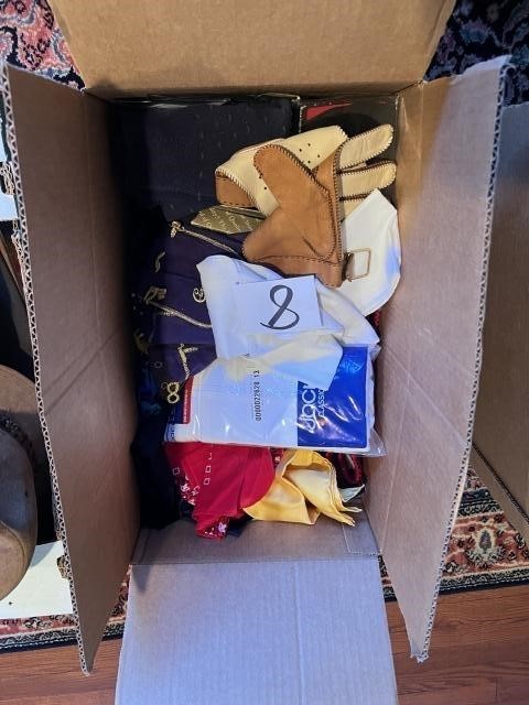 Box of gloves and other clothes