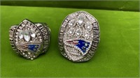 2-FAUX NEW ENGLAND PATRIOTS CHAMPIONSHIP RINGS