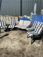 Four nice lawn chairs, two seater rocker
