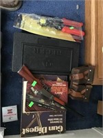 Gun books, leather punch, ammo pouch, ruger