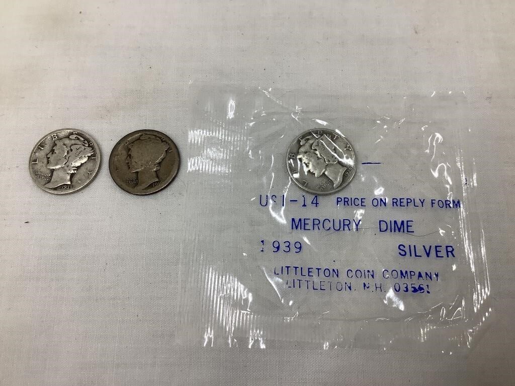 (3) Mercury Silver Dimes
