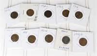 (10) Assorted Lincoln Wheat Cents (1912-1915)