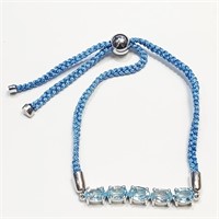 $150 Silver Blue Topaz(5.4ct) Bracelet