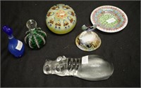 Six various decorative glassware pieces