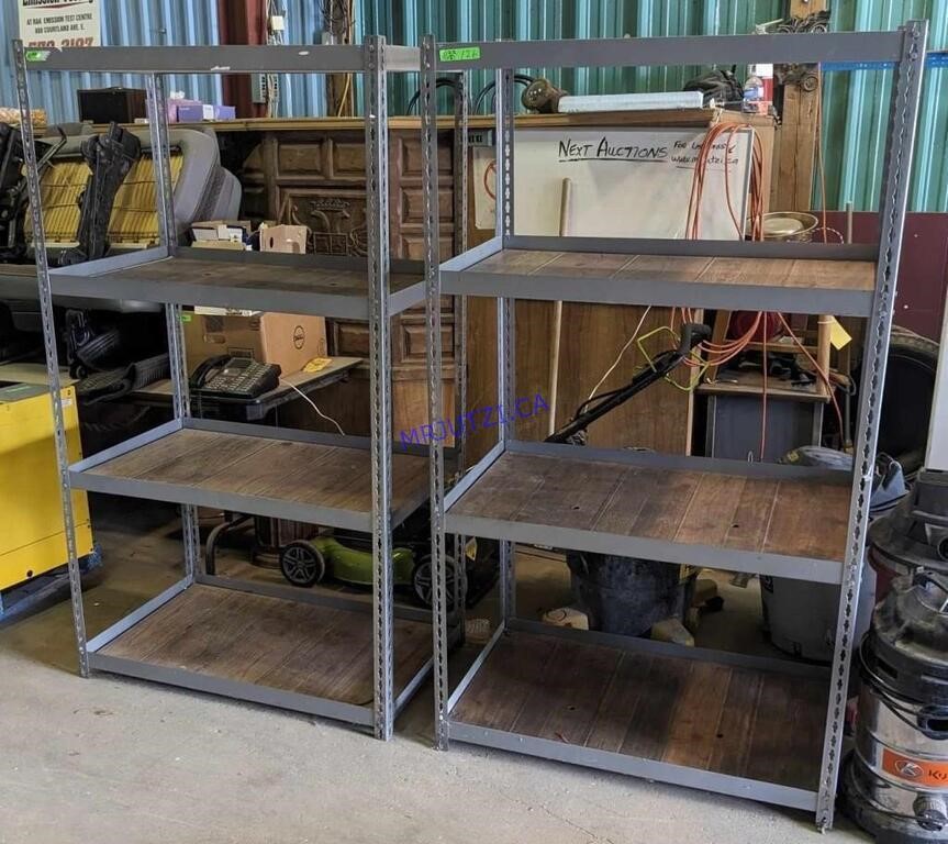 2 Metal Shelf Units (6' h)