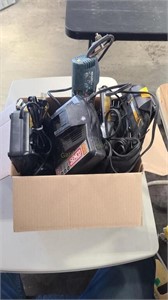 GROUP OF POWER TOOLS, BATTERIES AND CHARGERS