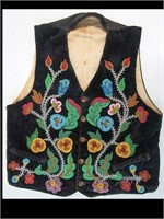 VERY NICE IROQUOIS FLORAL BEADED VEST
