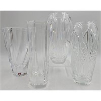 Estate Lot of 4 Cut Crystal Vases