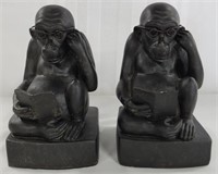 Pair Of Monkey Bookends