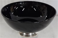 Sterling Base Black Glass Bowl