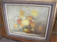 R. Tom Framed Floral Oil Painting
