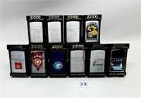 Lot of 10 Vintage 1990's Zippo Lighters Unused