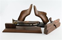 Pair of wooden shoe stretchers converted to