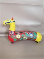 Vtg Mexican Hand Painted Folk Art Horse 12x8in
