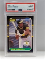 1987 Leaf Jose Canseco 151 PSA 8