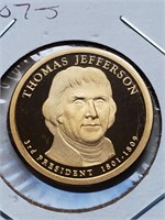 2007-S Proof Thomas Jefferson Presidential Dollar