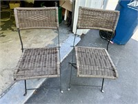 Two Woven Folding Chairs used