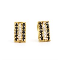 Plated 18KT Yellow Gold 1.02ctw Black Sapphire and