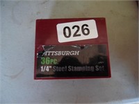 PITTSBURGH 1/4'' STEEL STAMPING SET