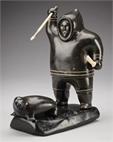 AKEEAKTASHUK, INUIT, Hunter Pursuing a Seal, c. 19