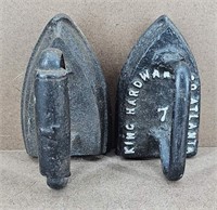 #7 Antique SADD Irons  - Set of 2