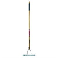 Husky 54 in. Long Wood Handle 19-Tine Adjustable