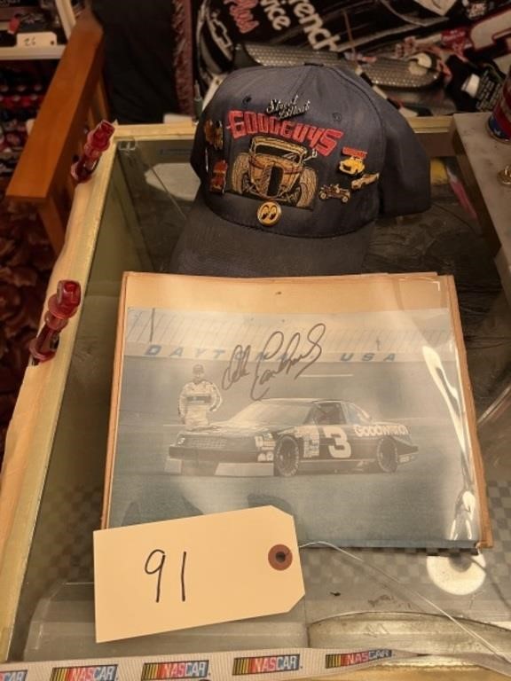 Bun’s Pin Hat & Autographed Dale Earnhardt Photo