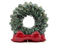 Vintage Ceramic Christmas Wreath Light 11” x