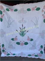 Lily pad flower applique quilt