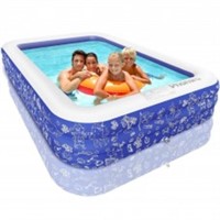 Inflatable Pool, 100" x 72" x 22" Full-Sized