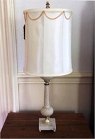 Satin Glass Lamp with Shade