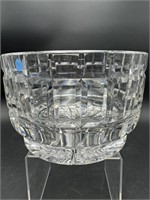 LARGE HEAVY CUT CRYSTAL FOOTED BOWL