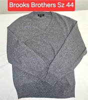Brooks Brothers V Neck Pure Cashmere Sweater 44