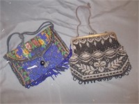 2 Antique beaded  purses