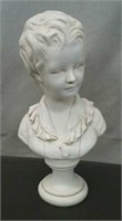 Box-Alexander Backer 16" Hand Painted Bust Of Boy