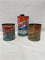 Ampol chevron 1 lb grease & quart oil tins