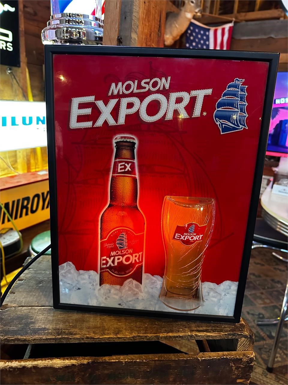 13 x 17” Light Up Molson Export Bar Sign