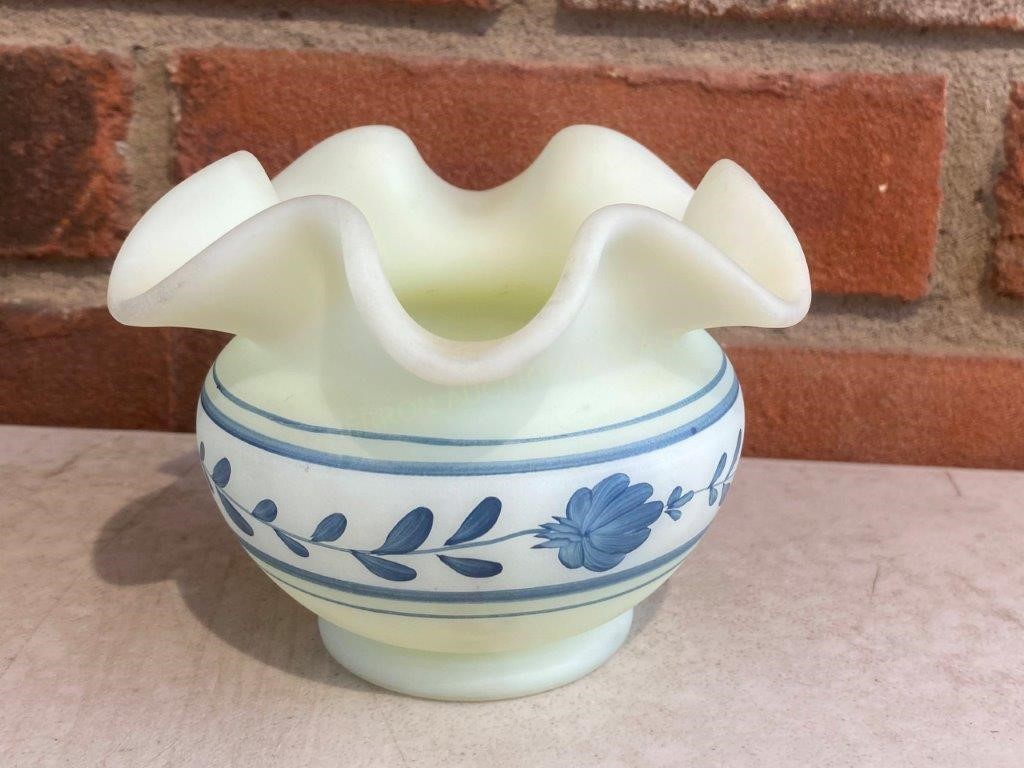 Hand Painted Ruffled Bowl