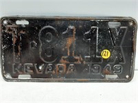 1949 NEVADA LICENSE PLATE