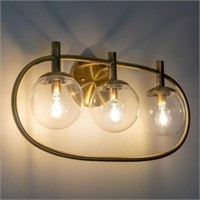 Griggs Globe Three Light Antique Brass Wall Sconce