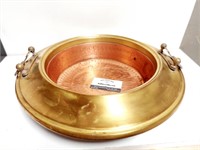 LG Round Copper/Brass Handled Bowl