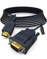 New HDMI to VGA Cable, 10Ft/3M HDMI Male to VGA