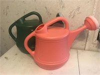 Pair of 2 Gallon Plastic Watering Cans