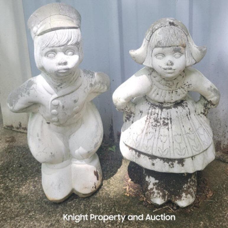 Ceramic Outdoor Dutch Boy and Girl Statues***